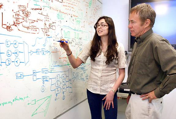 Prucnal with student