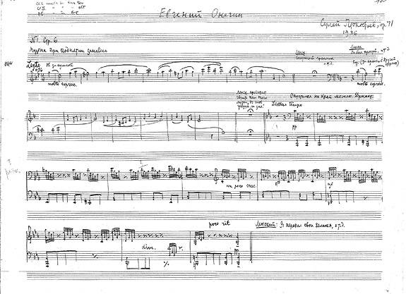 Eugene Onegin score