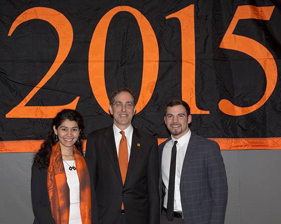 Alumni Day Pyne winners with President Eisgruber