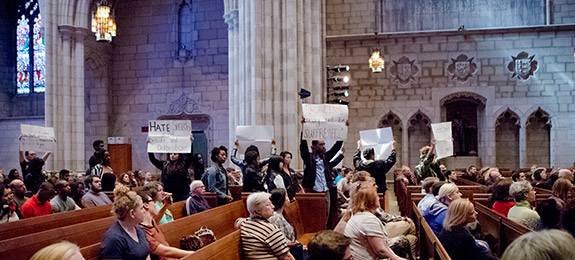 Christopher Eisgruber Chapel talk protestors