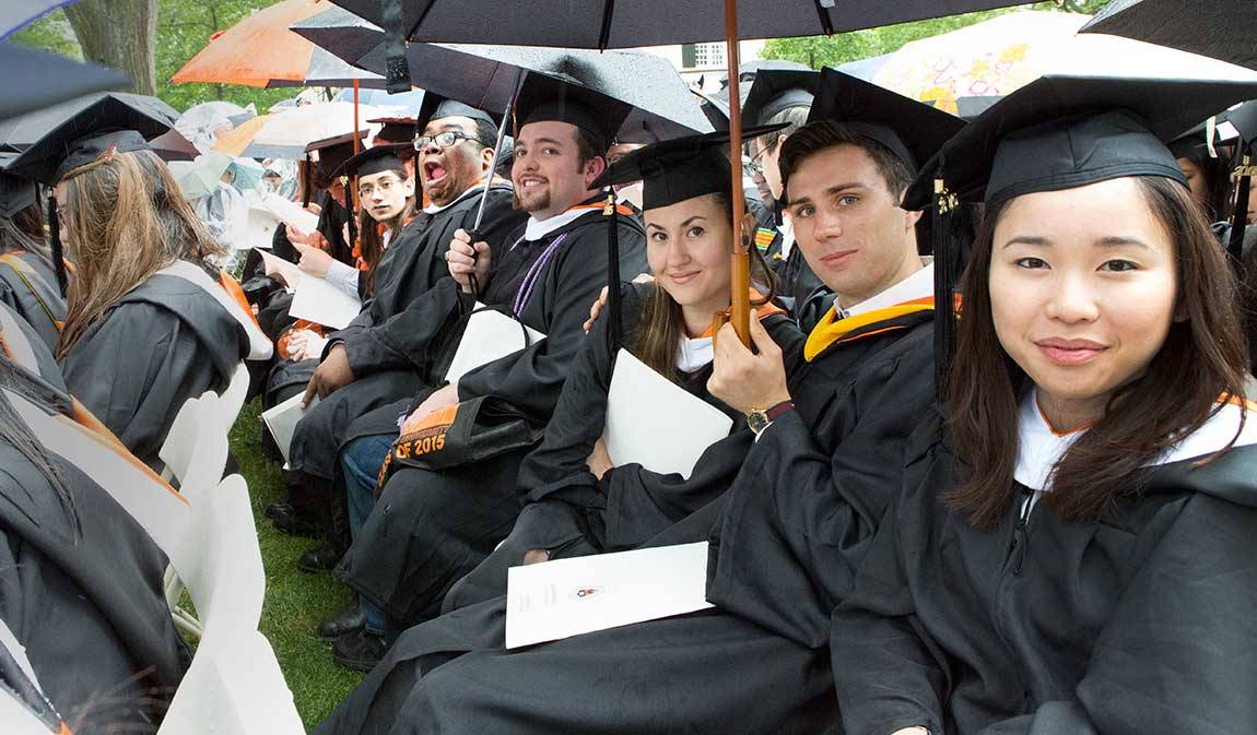 Commencement 2015 graduates during the ceremony