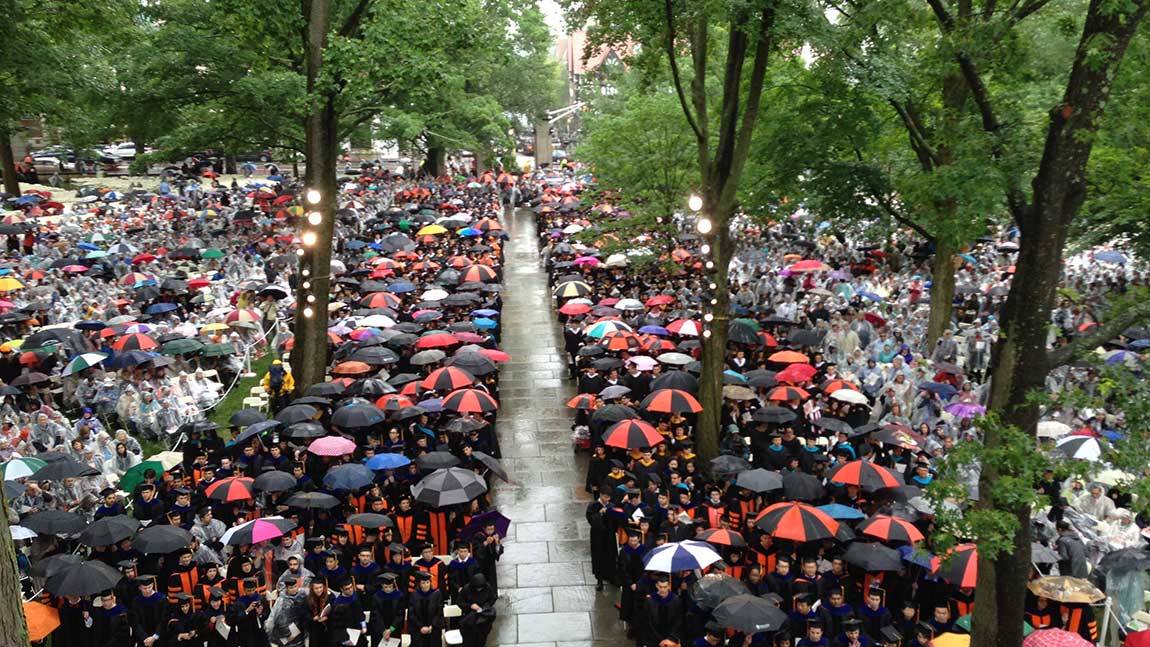 Commencement 2015 graduation in the rain