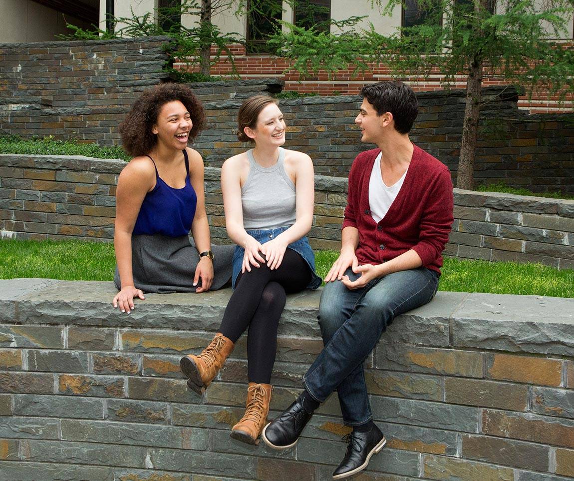 2016 Valedictorian Cameron Platt with Princeton University Players Abigail Jean-Baptiste, Dylan Blau Edelstein