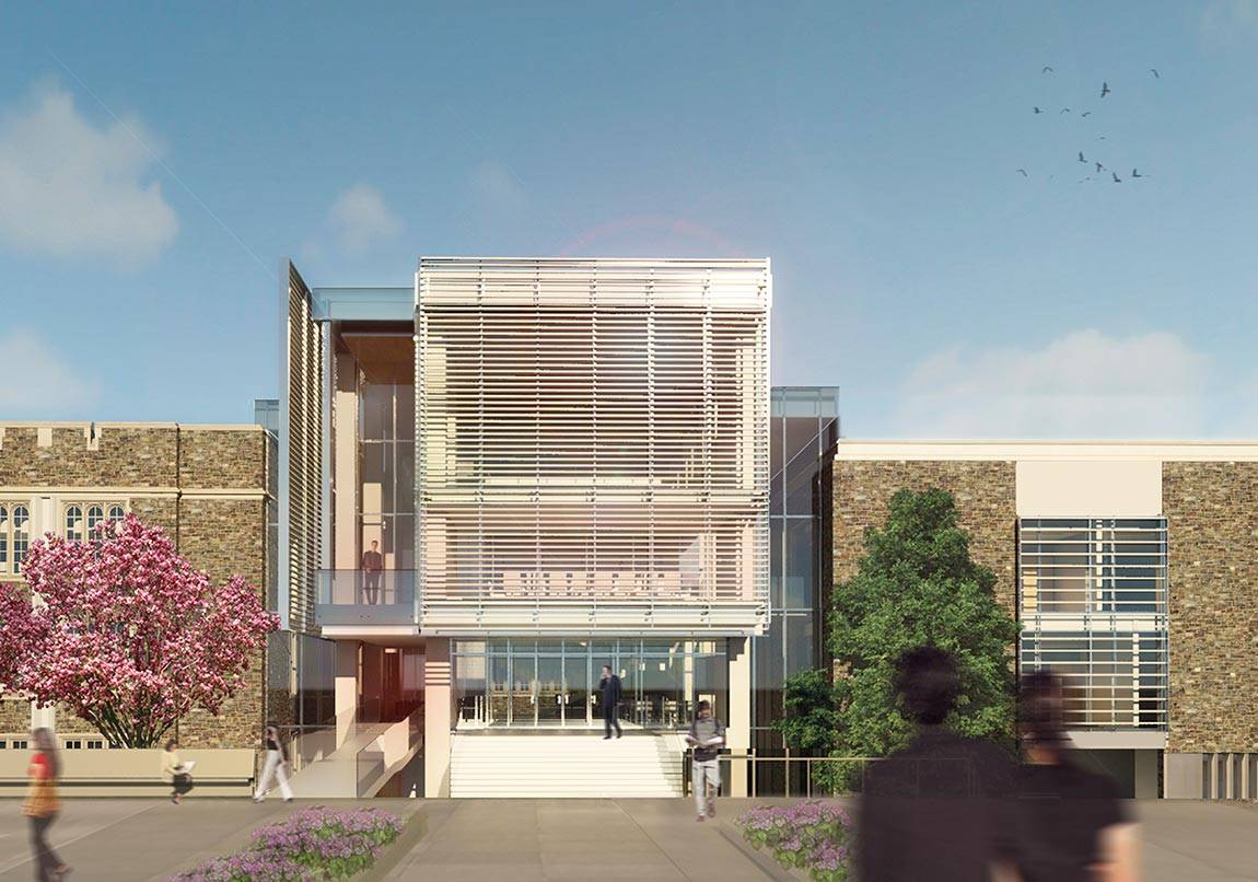 Rendering of the entrance to the Louis A. Simpson *60 International Building