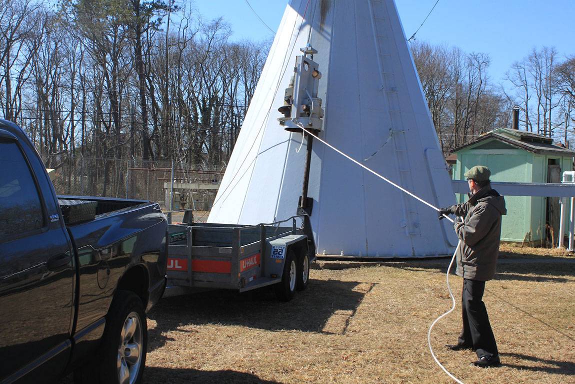 Daniel Marlow Satellite with InfoAge director Fred Carl
