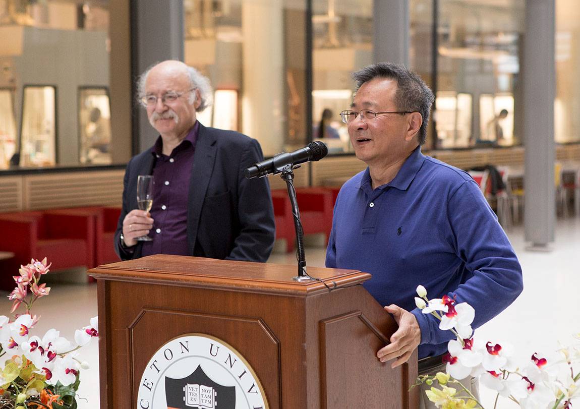 F. Duncan Haldane reception with Nai Phuan Ong