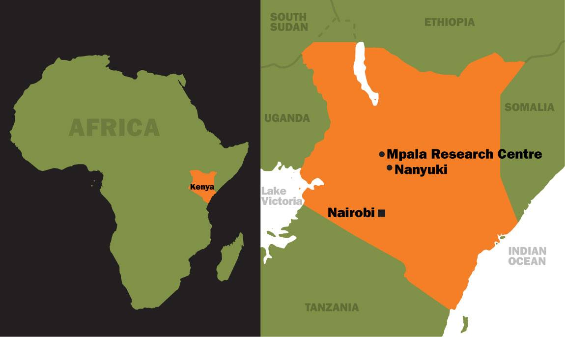 Photos from the Mpala Research Centre map of Africa with Kenya inset