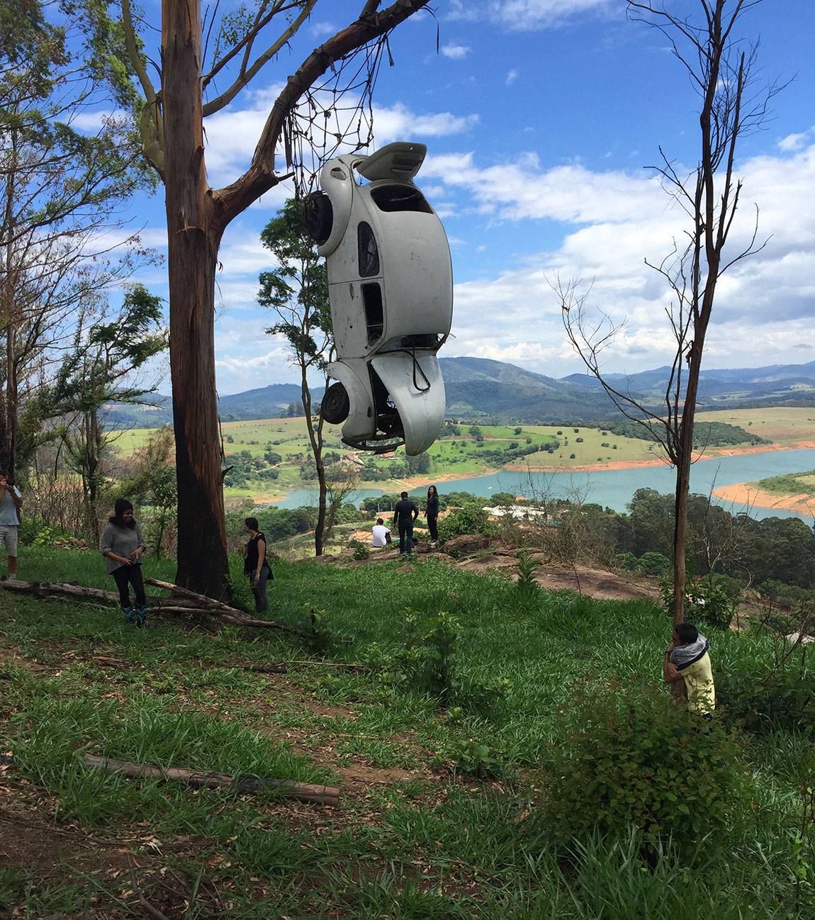 Looking out at the view of the Jaguari River during a hike at Fazenda Serrinha, an ecological reserve outside of the city
