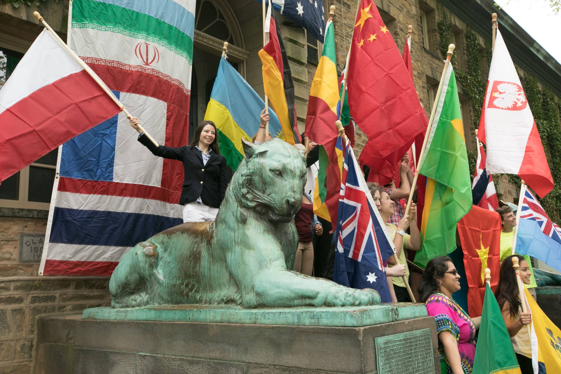 Flag parade at Nassau Hall, Communiversity 2017