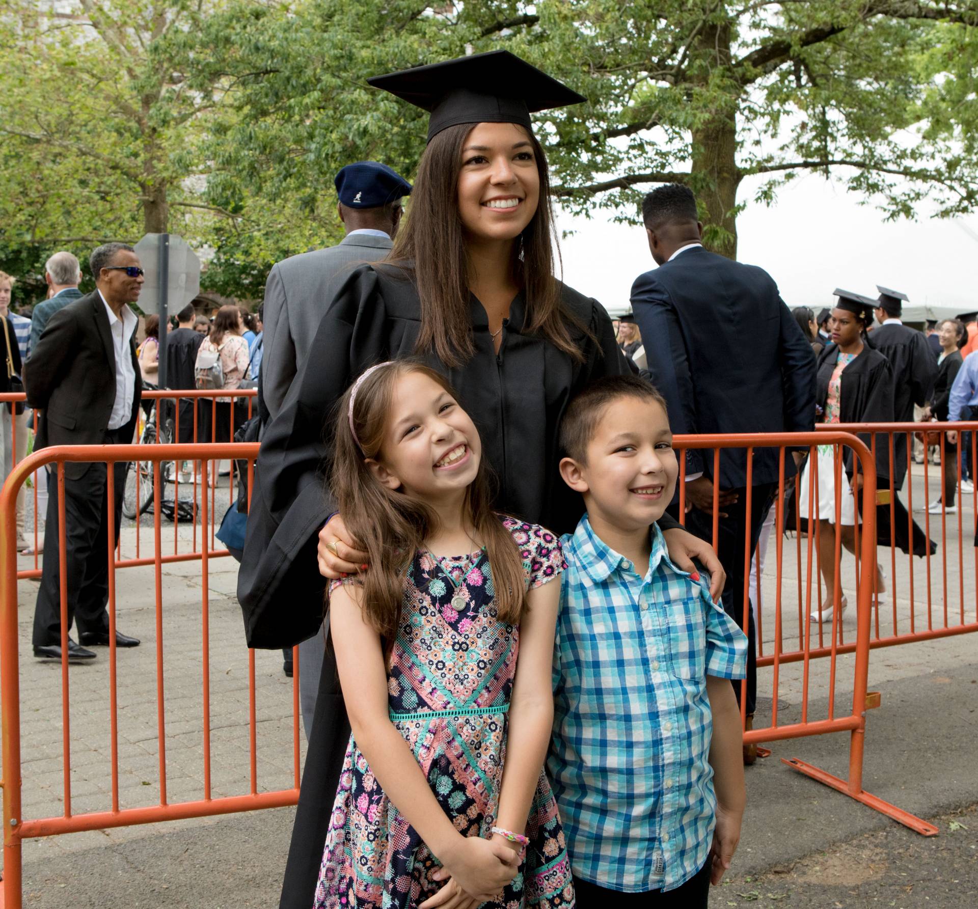Therese Perales with brother and sister after Baccalaureate 2017 ceremony