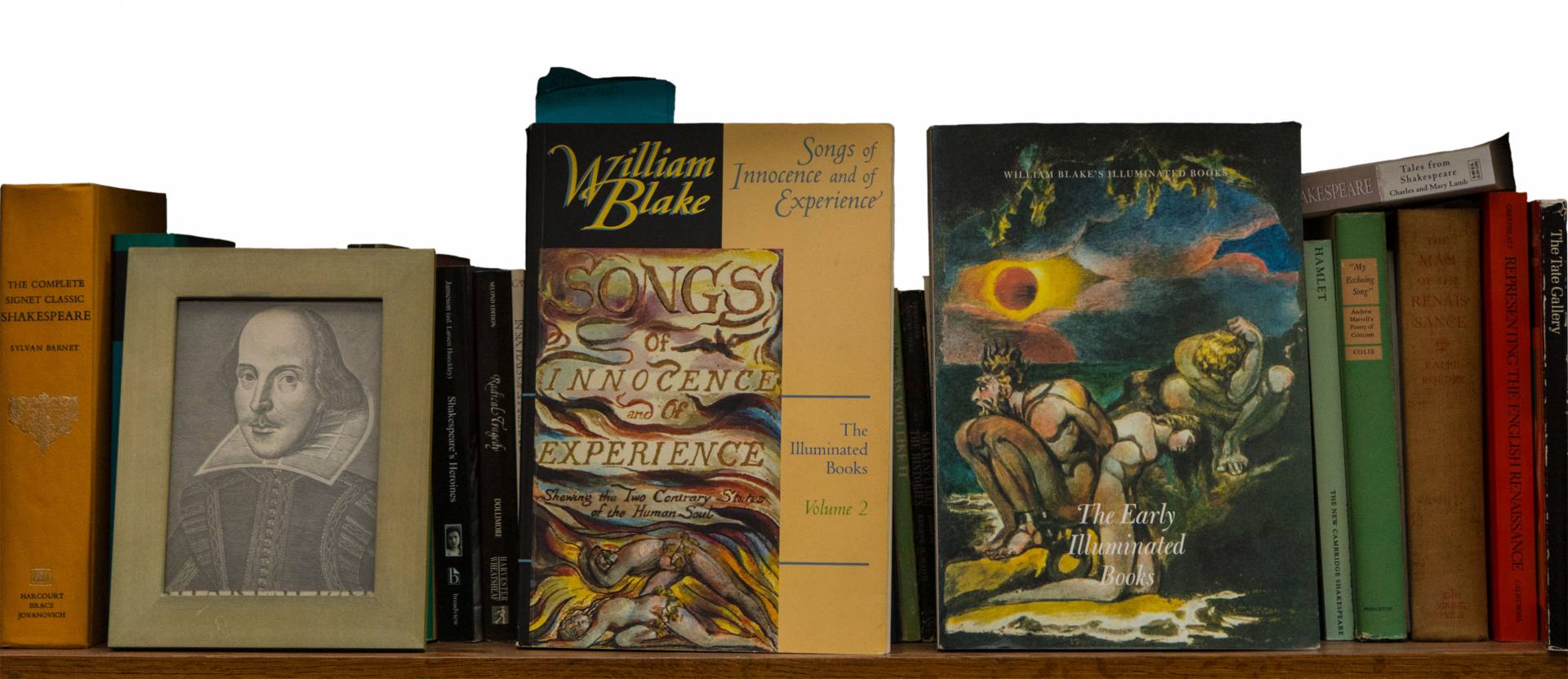 books on shelf in Susan Wolfson's office