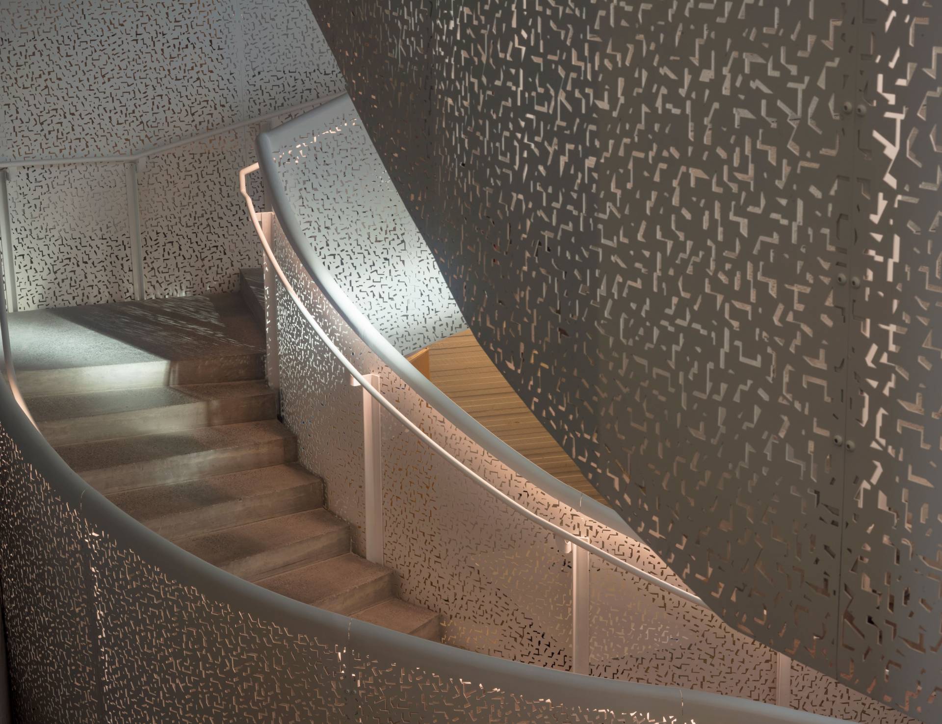 Stairwell in Lewis Arts complex