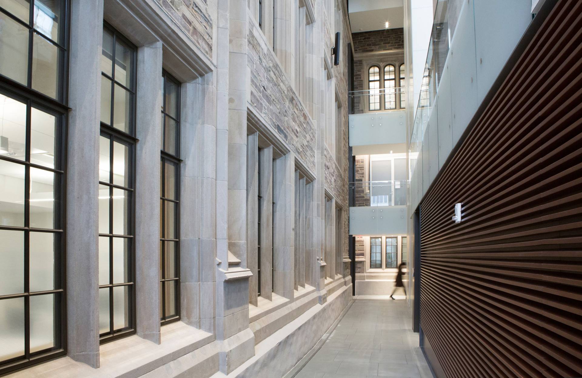 The Julis Romo Rabinowitz and Louis A. Simpson International building adjoining corridor