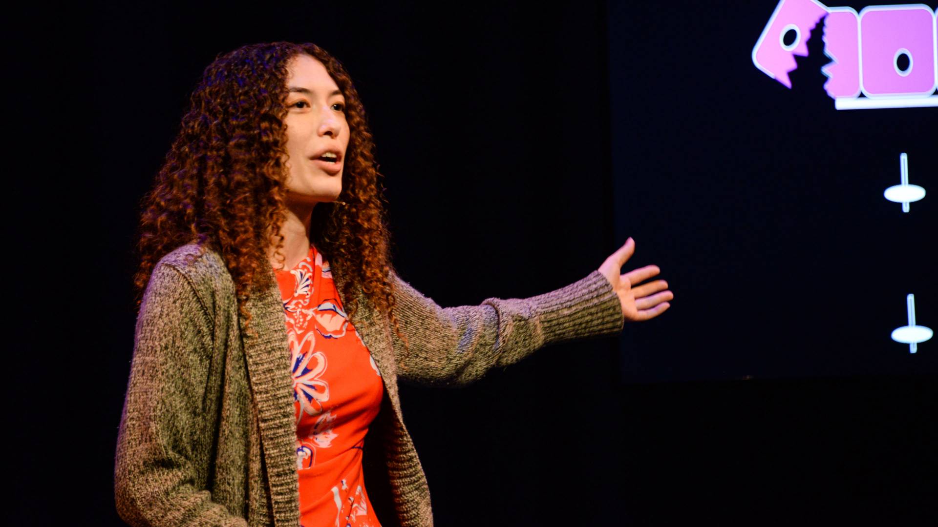 Lena Barrett giving talk at Princeton Research Day