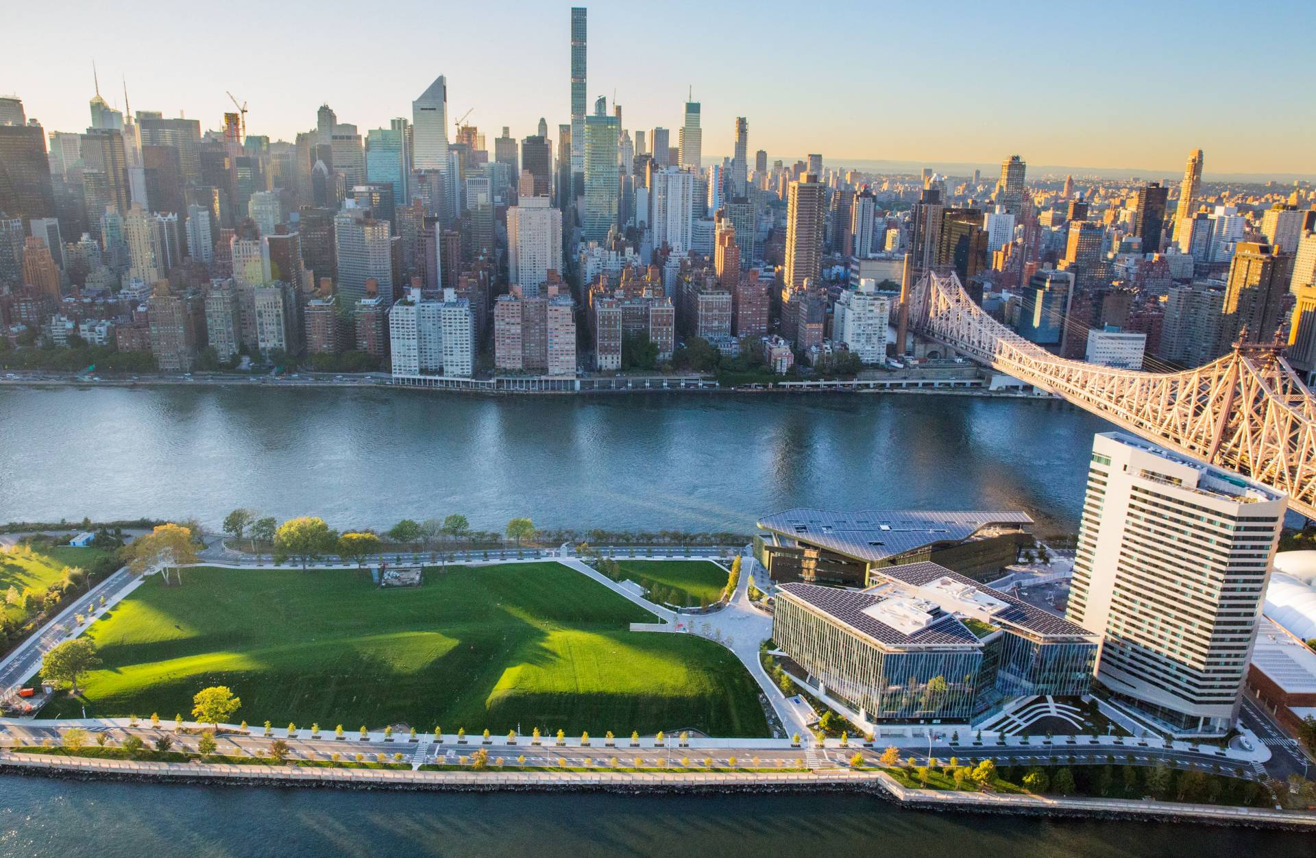 Aerial view of Cornell Tech Campus in New York City