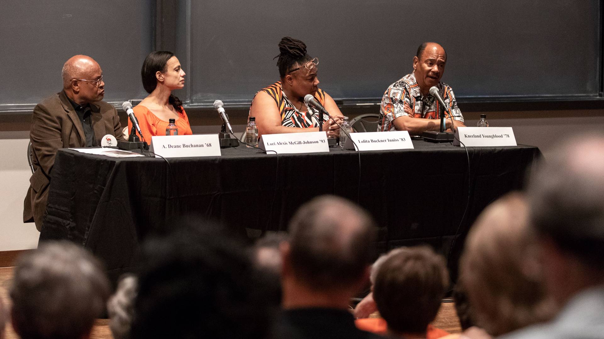 Alumni faculty panel with A. Deane Buchanan ’68, Lori Alexis McGill-Johnson ’93, Lolita Buckner Inniss ’83, Kneeland Youngblood ’78