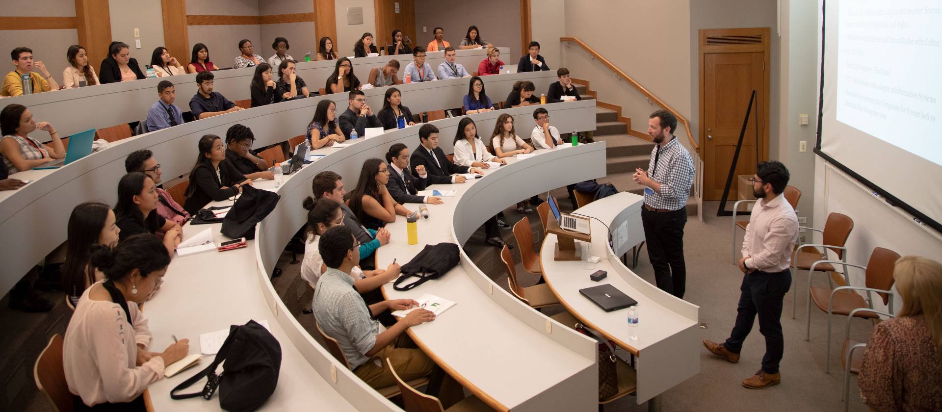 LEDA students attending panel on technology