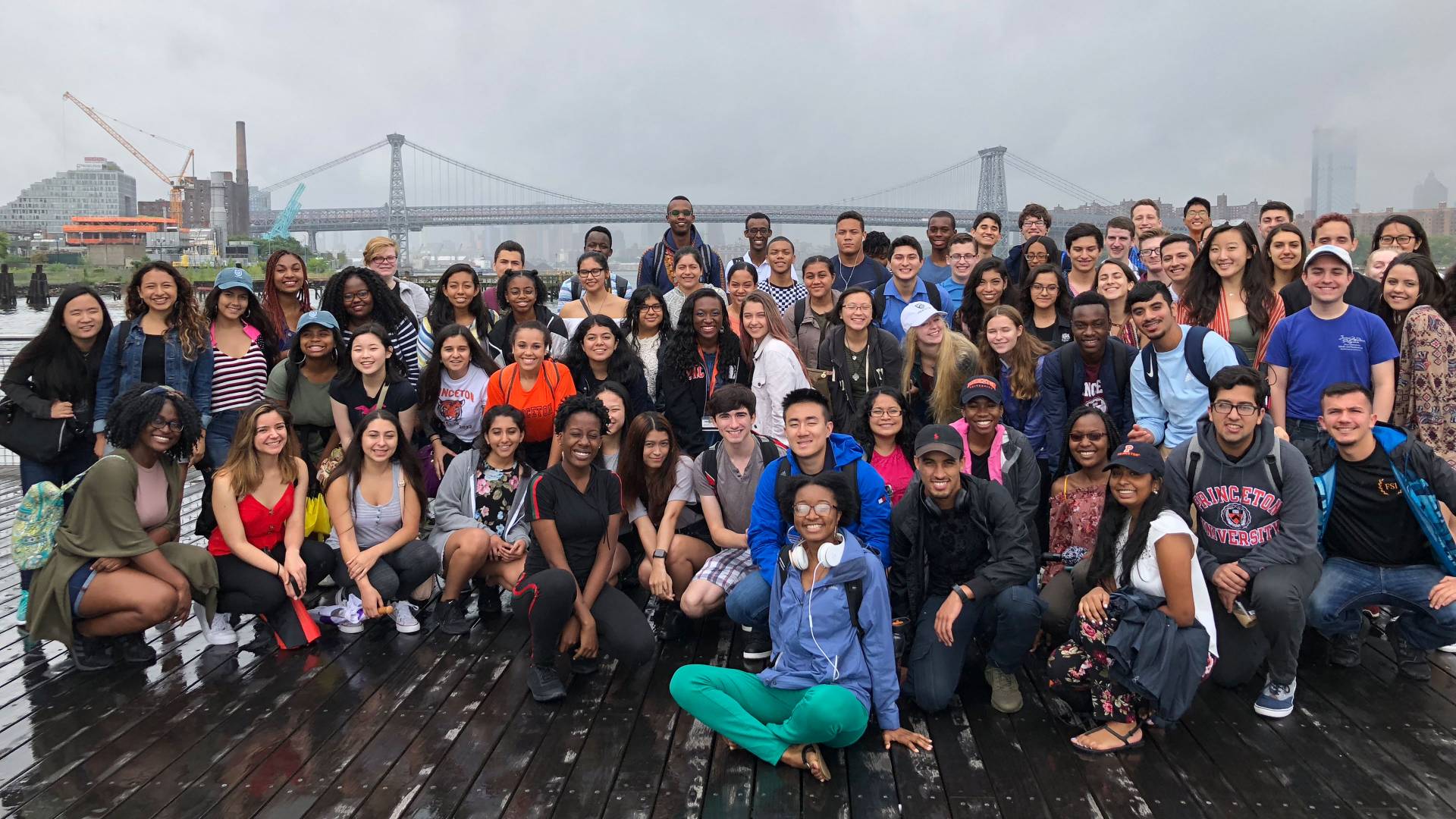FSI students in front of Williamsburg Bridge Brooklyn