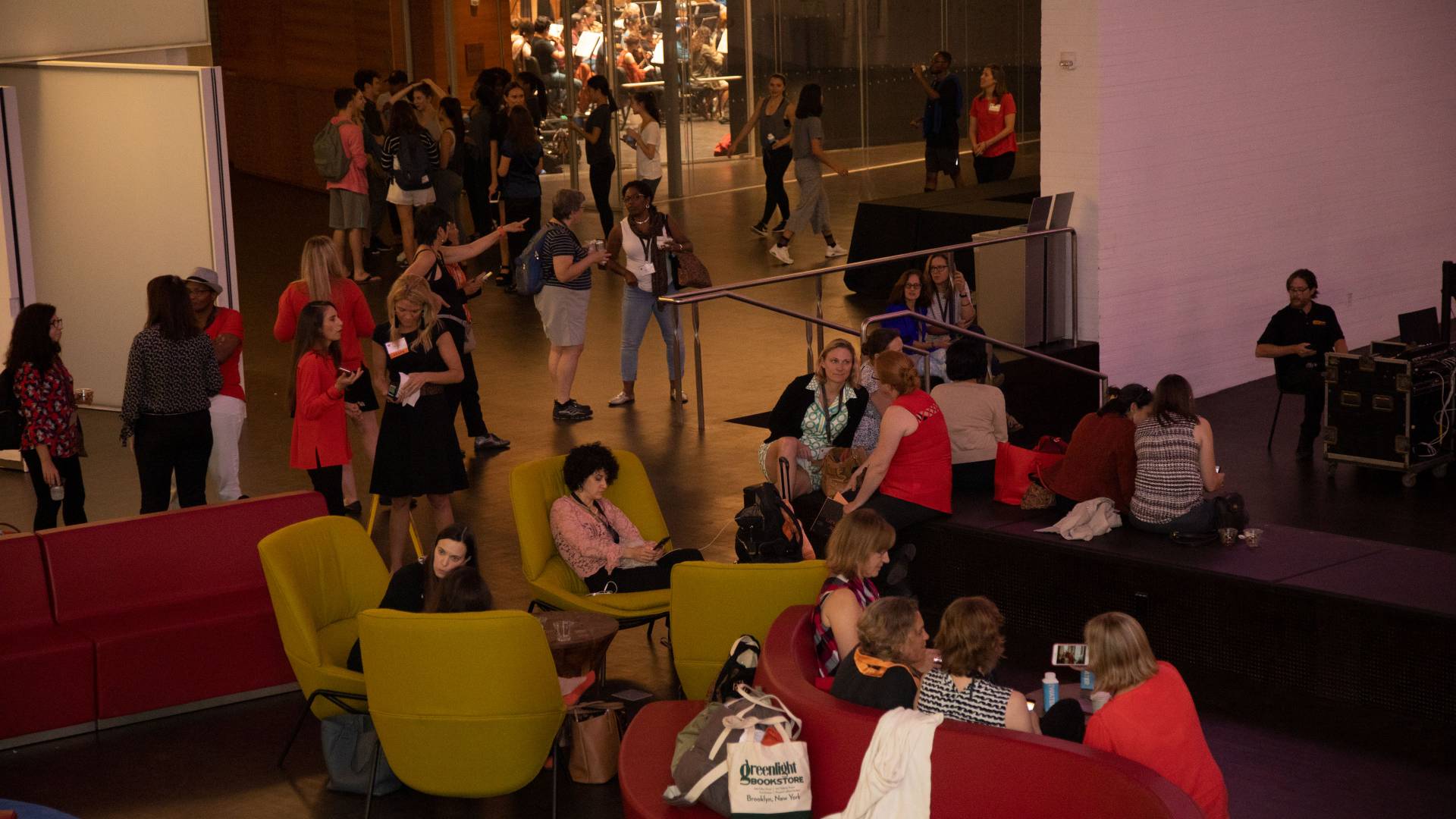 She Roars attendees milling about inside Lewis Center complex