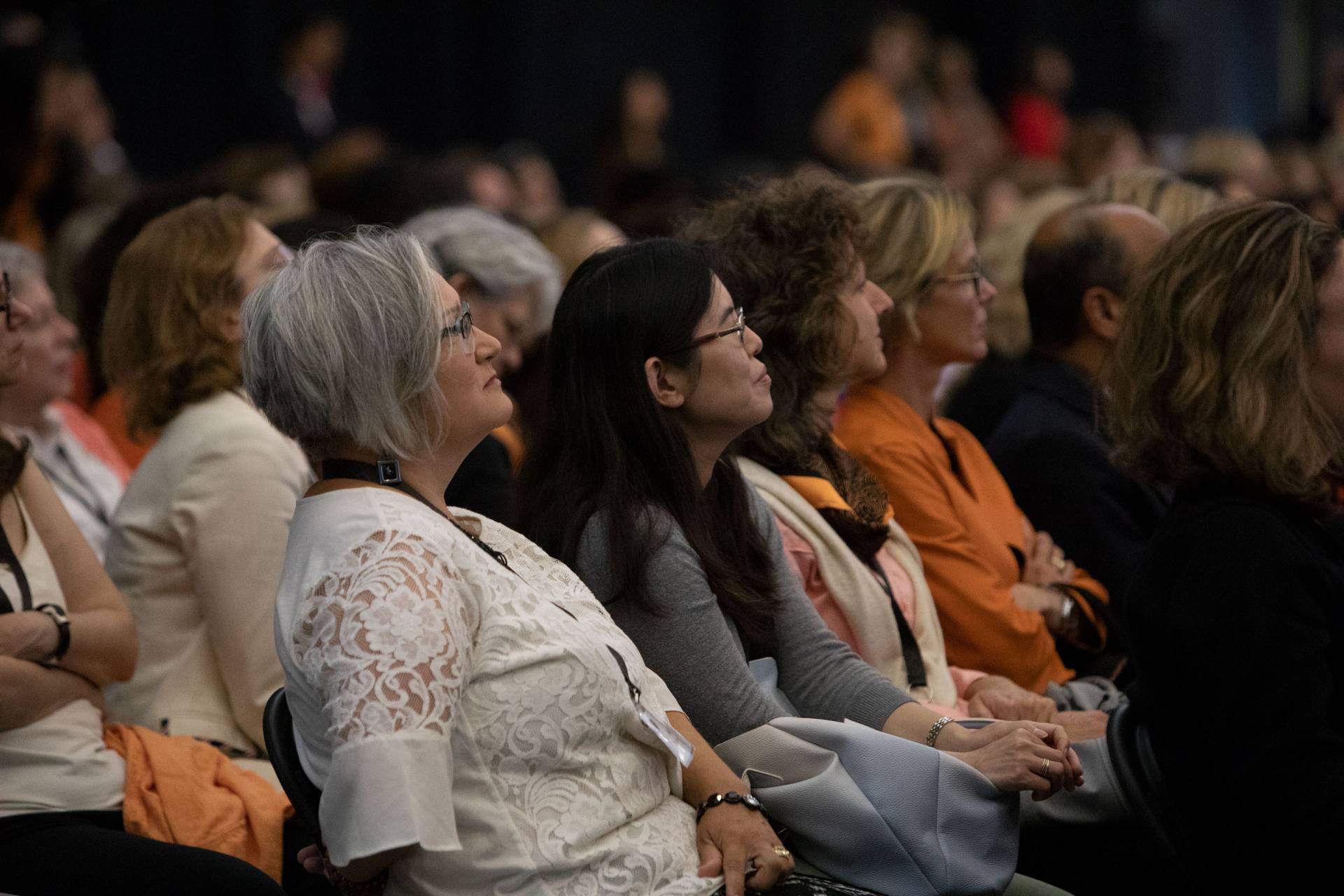 Audience listening to President Eisgruber speak