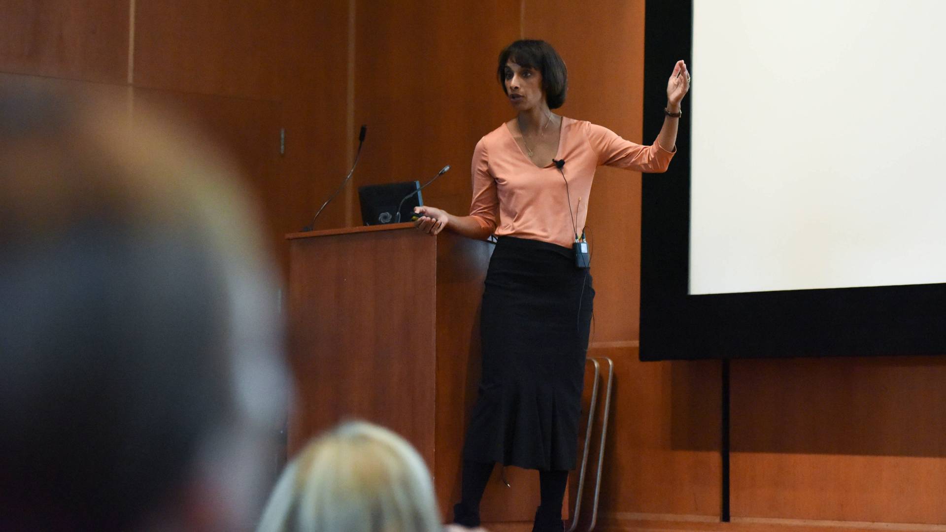 Dean Cecilia Rouse speaking at She Roars conference