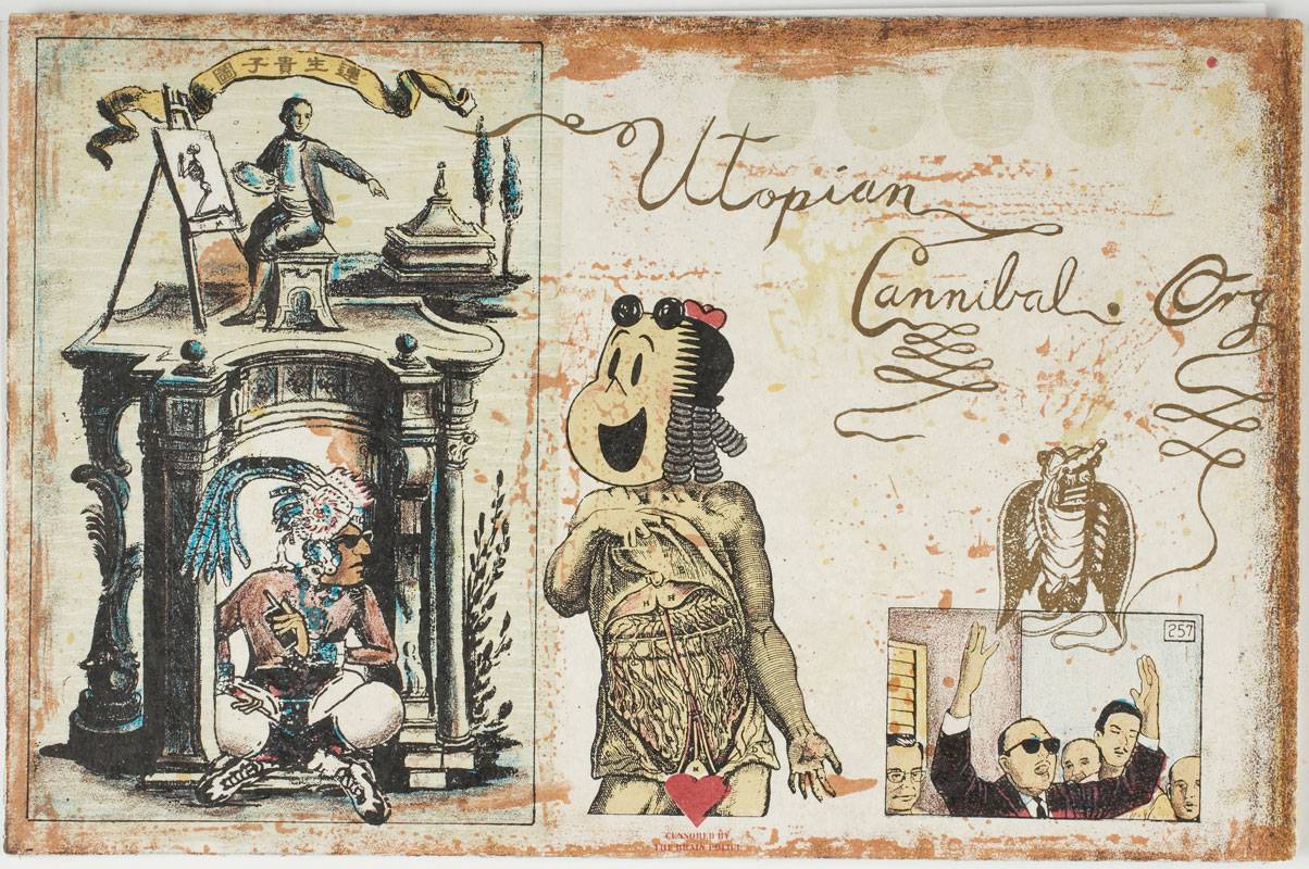 Detail from "Utopian Cannibal" lithograph