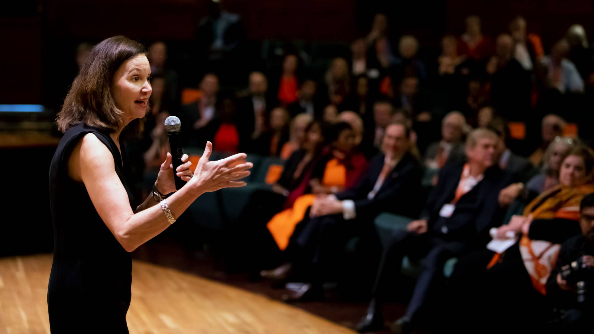 Carol Quillen speaking to audience