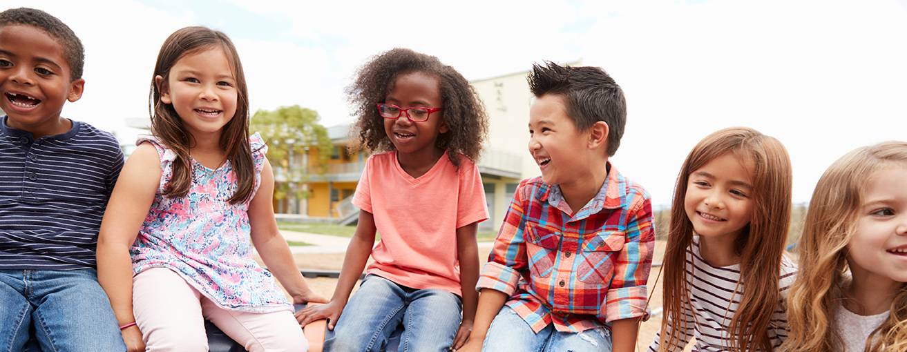Six children sitting together