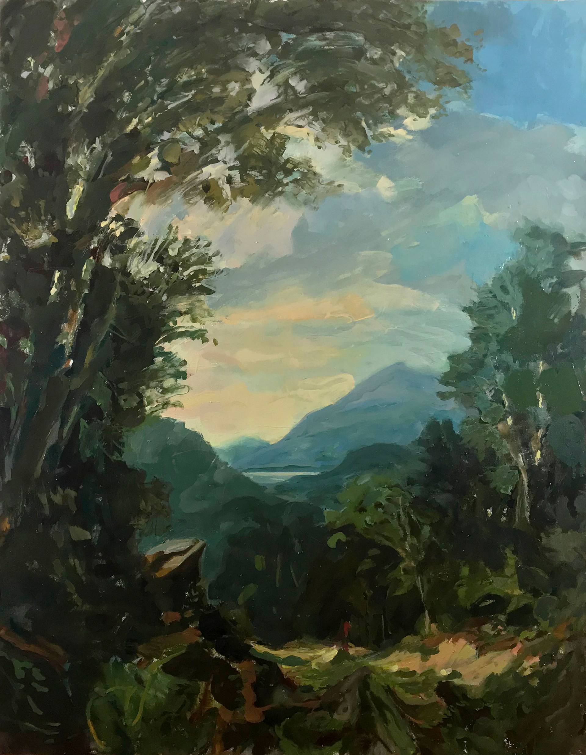 Watercolor of forest scene