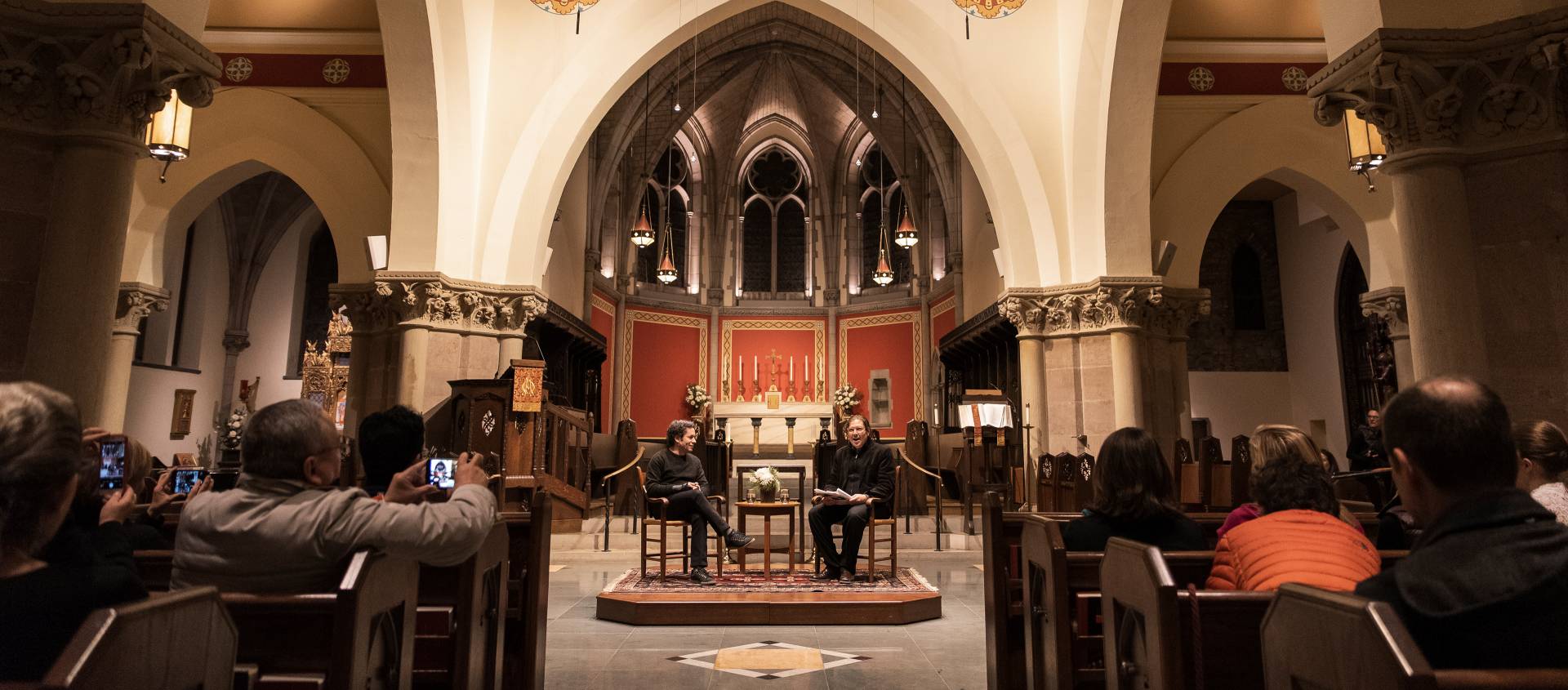 Gustavo Dudamel speaking in Trinity Church