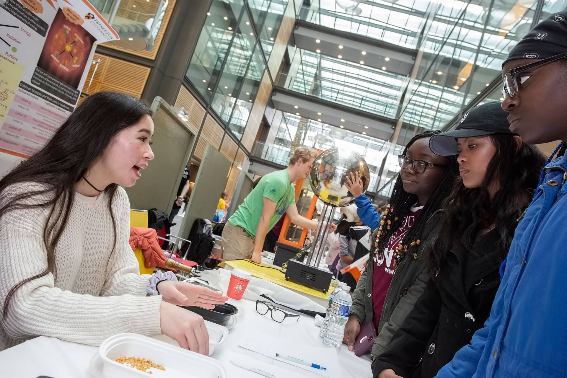 Victoria Zammit talking with students