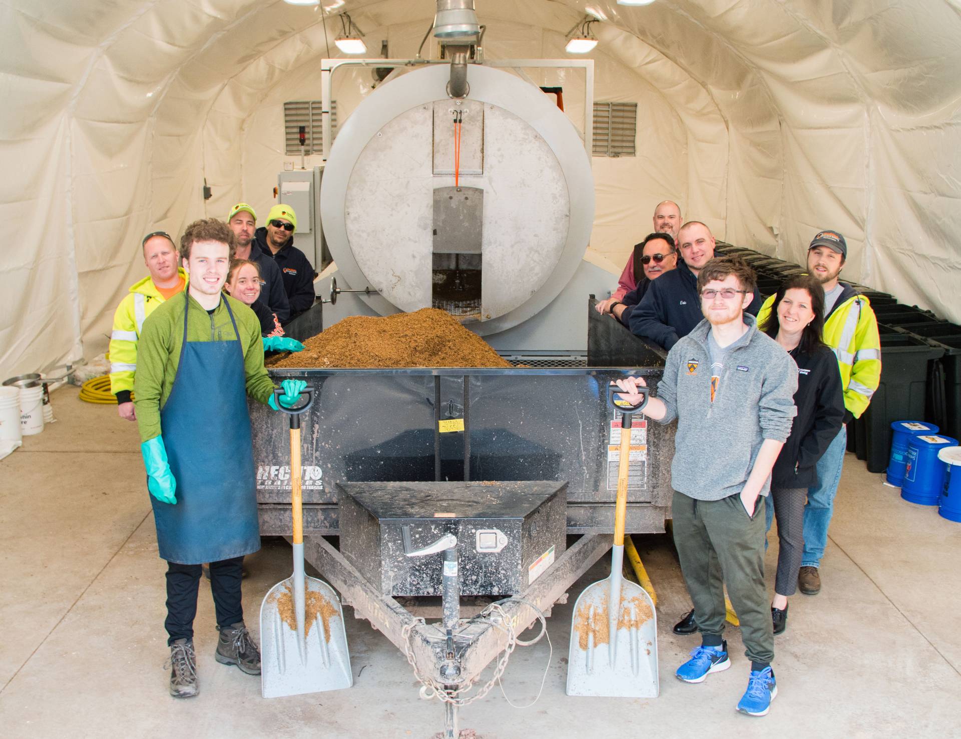 Students stand at the S.C.R.A.P. lab