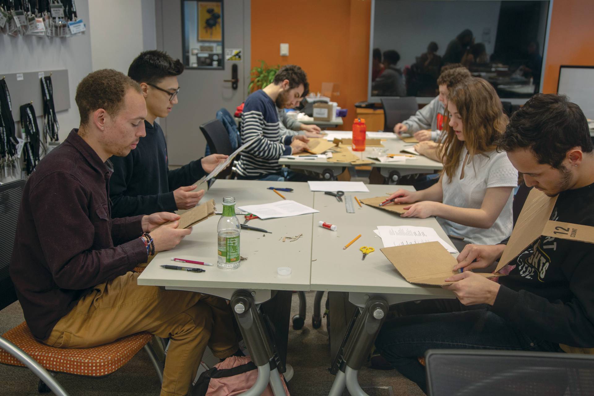 Students working on a hands-on project