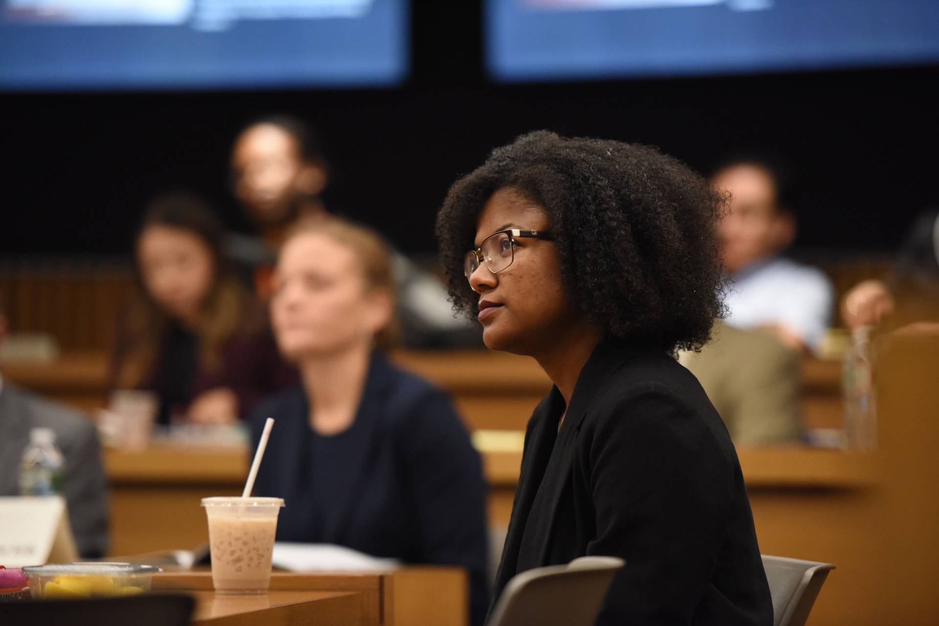 Students listening intently