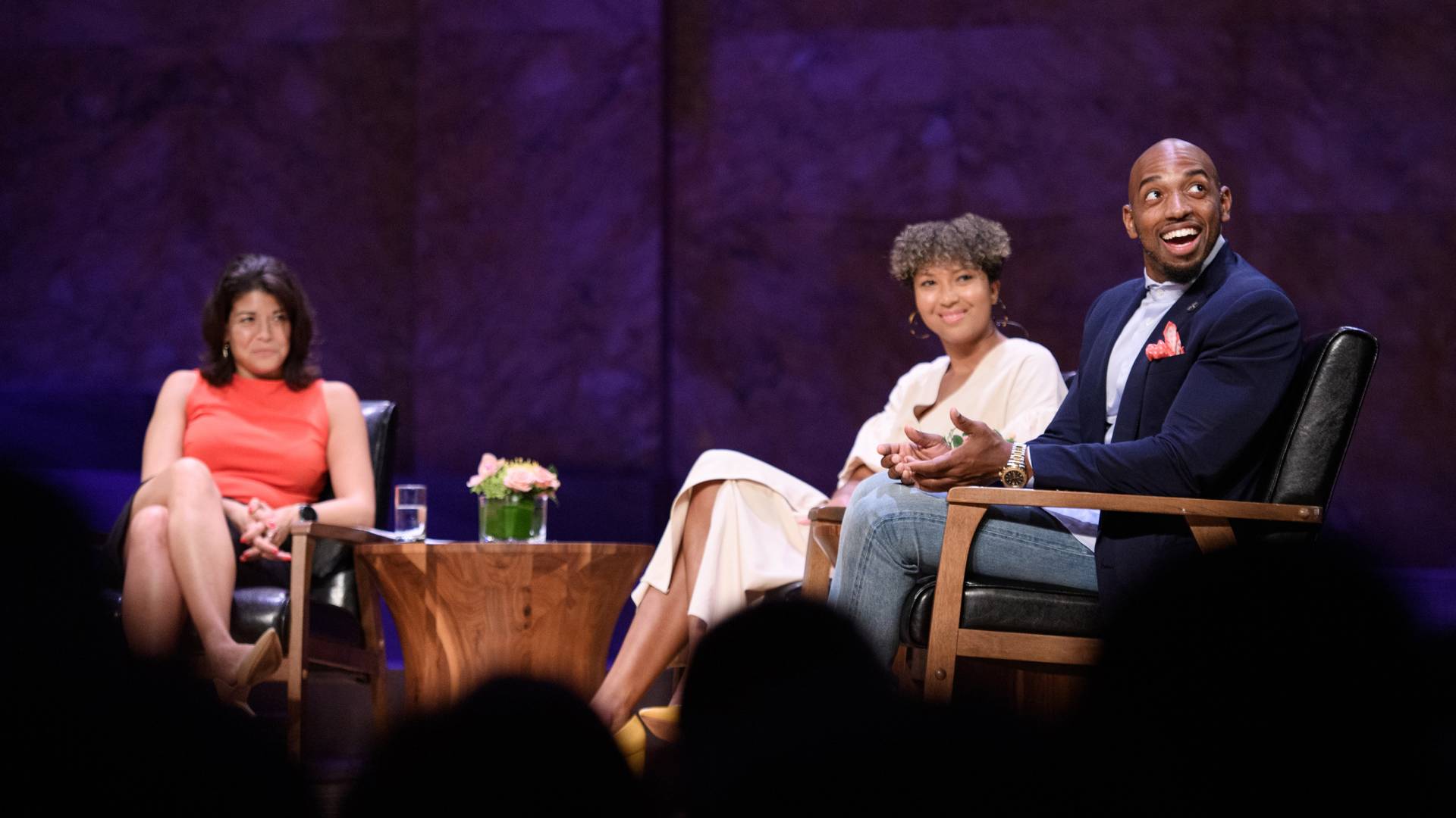 Gonzalez, Pearson and Joseph on stage