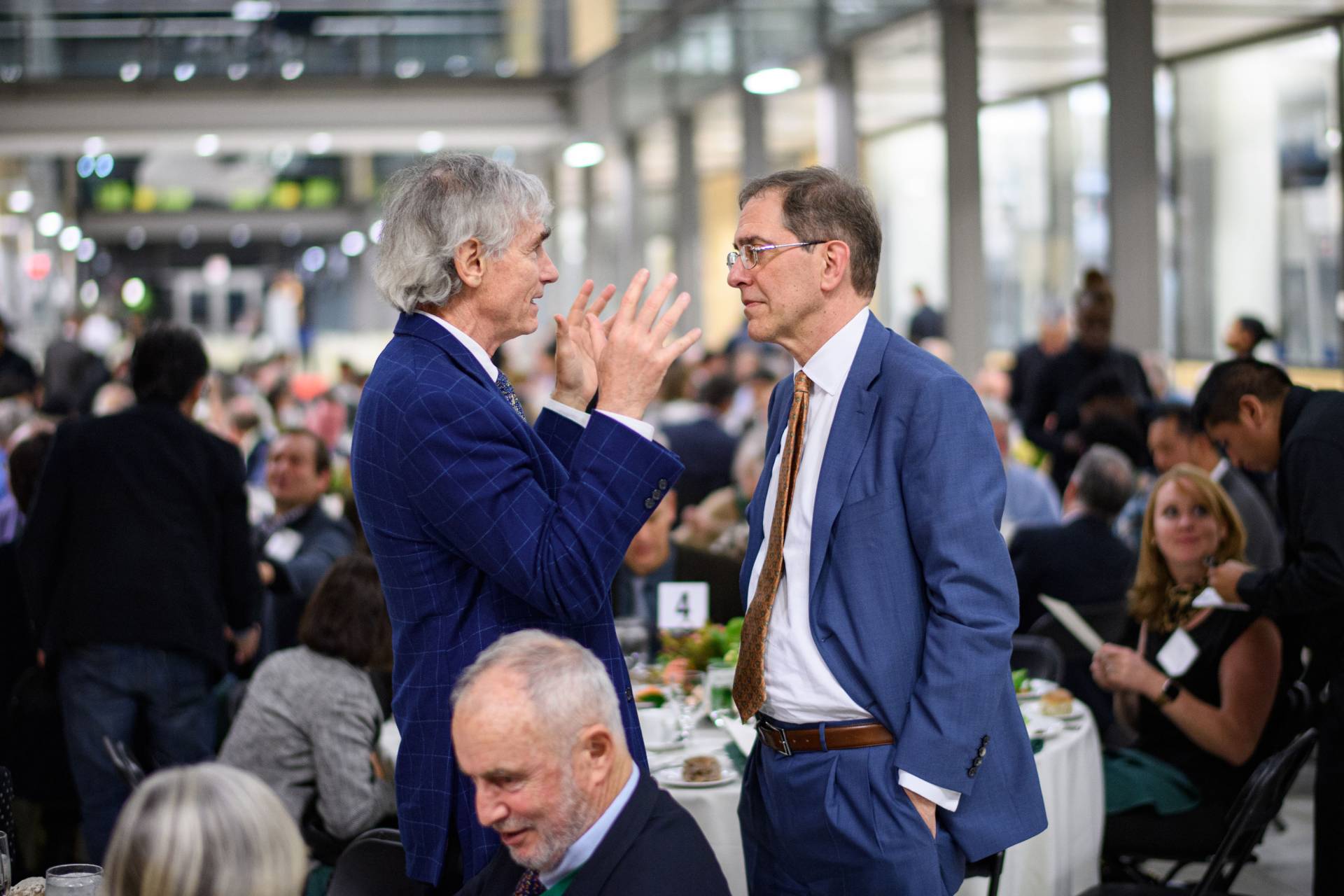 T.A. Barron speaking with President Christopher L. Eisgruber