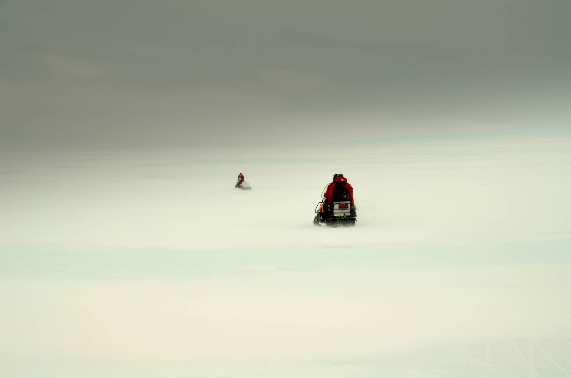 person on a snowmobile