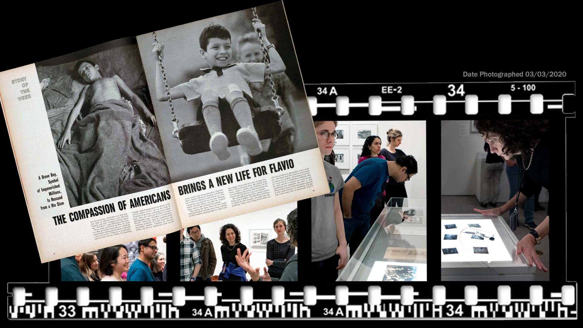 Photo illustration of students and faculty interacting with exhibit