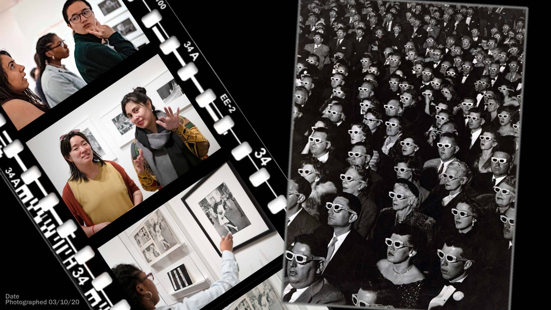 Photo illustration of students and faculty interacting with exhibit