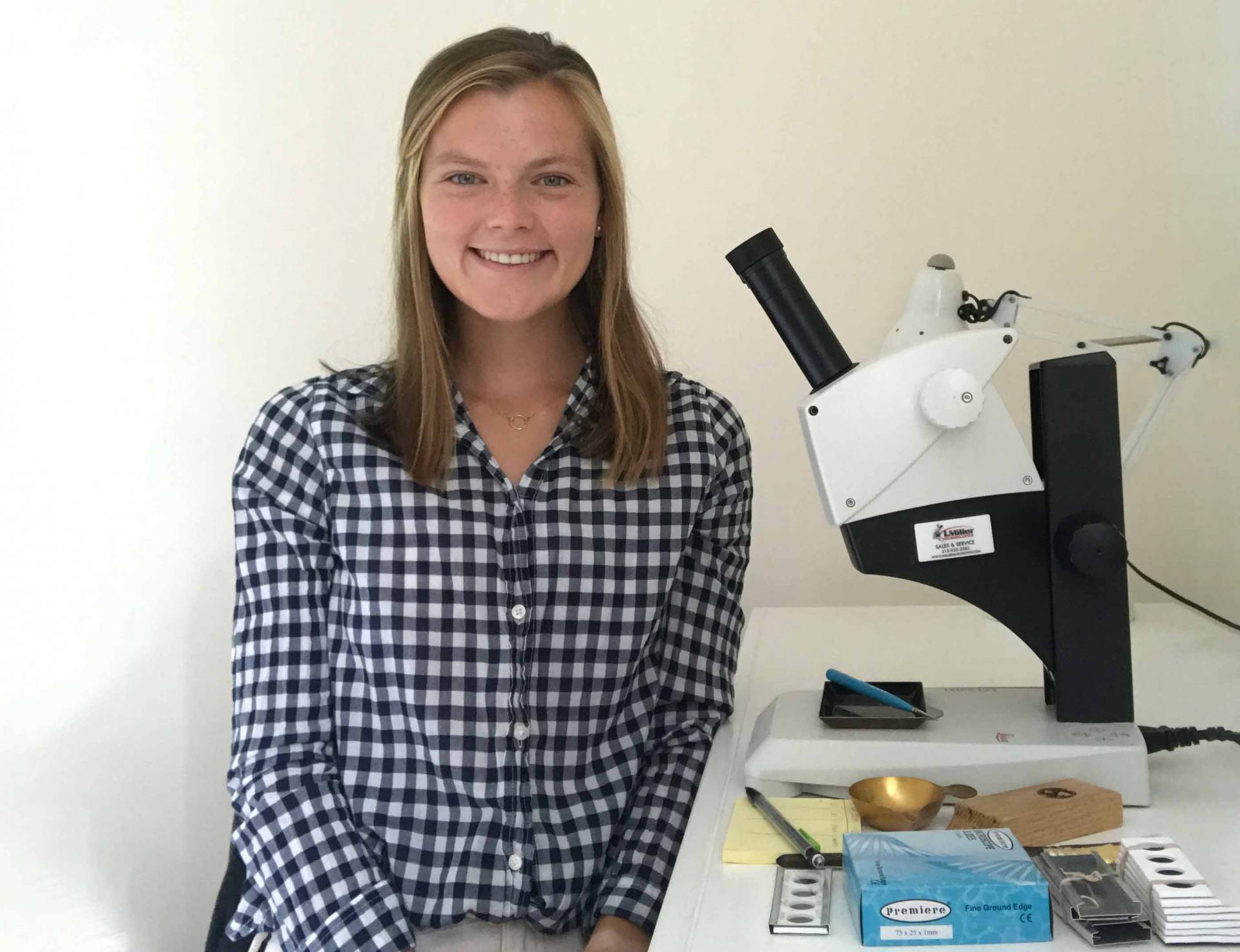 Margaret Lynch and her home lab equipment