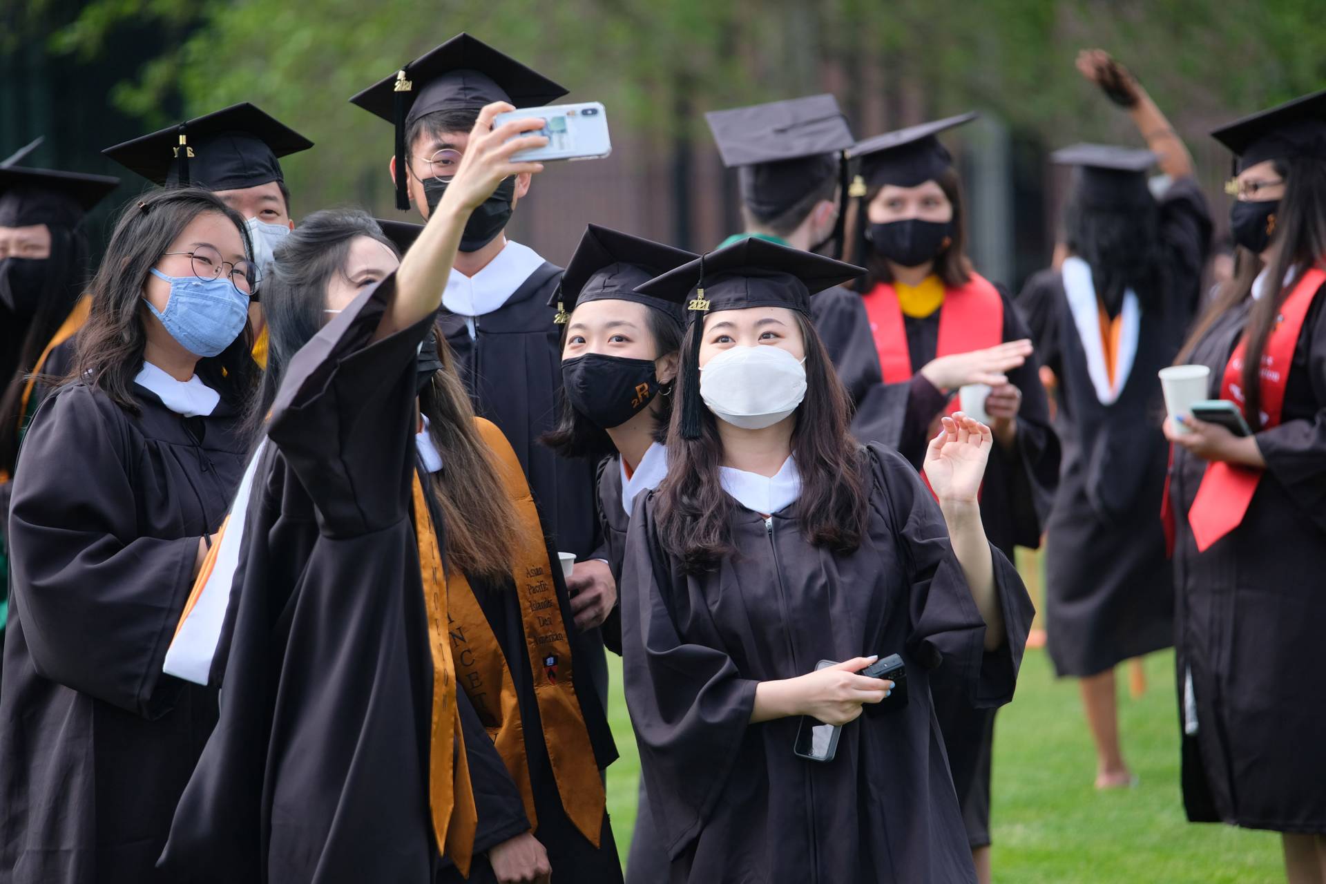 A group of graduating students pose