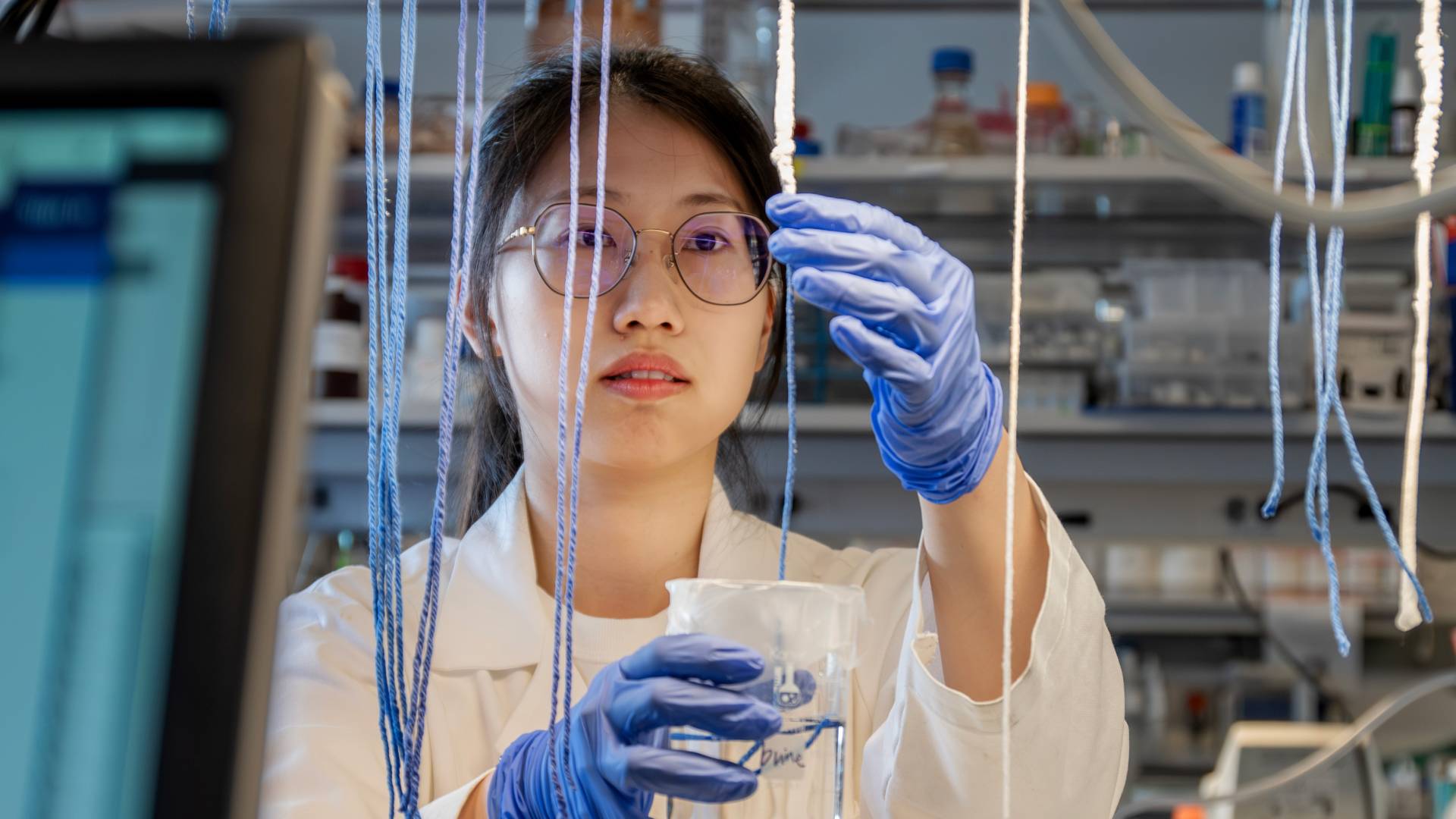 Lithium being harvested from a string