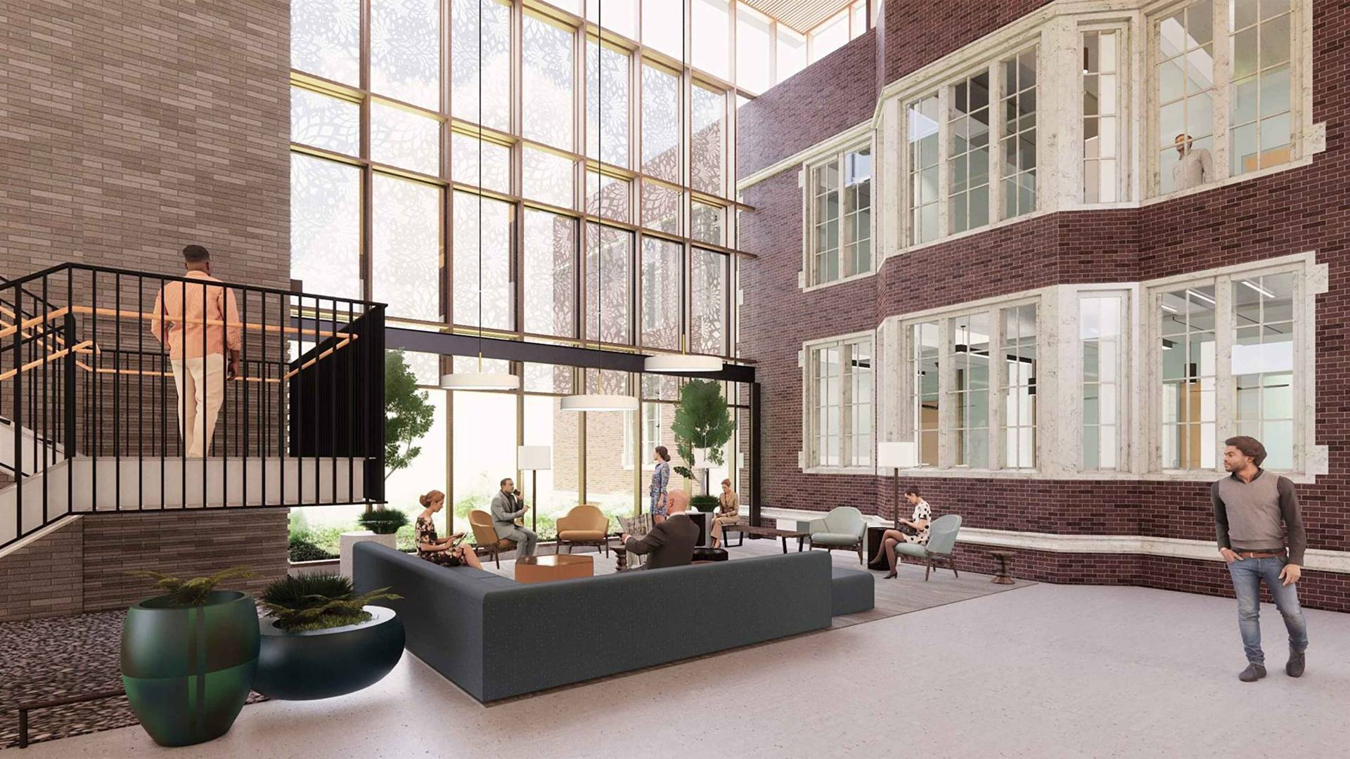 View of atrium Frist Health Center rendering