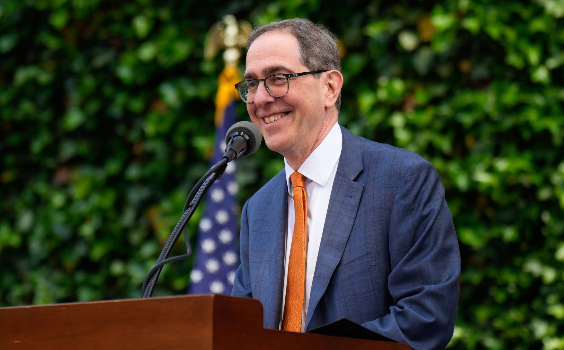 President Eisgruber at the podium