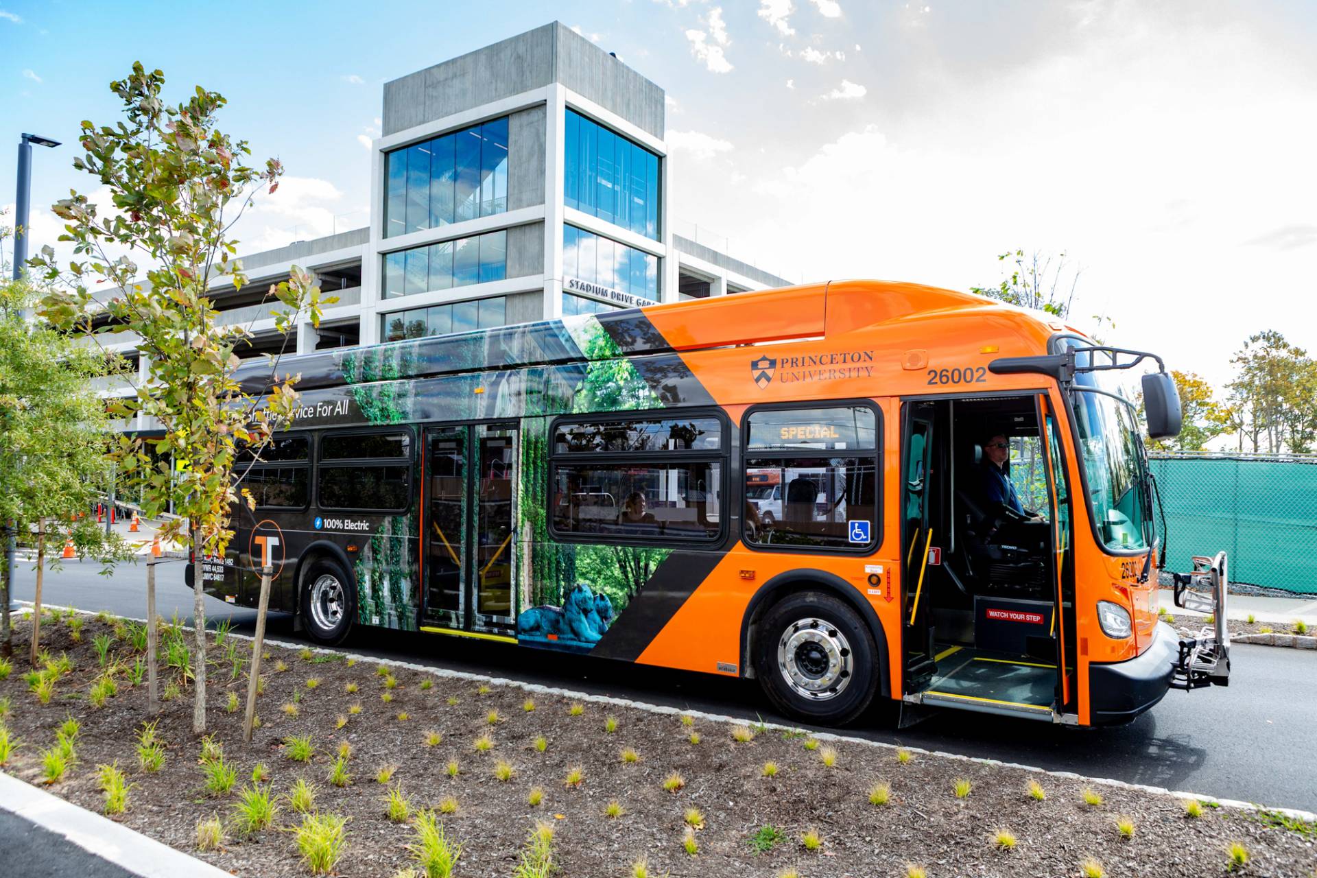A Tiger Transit shuttle bus