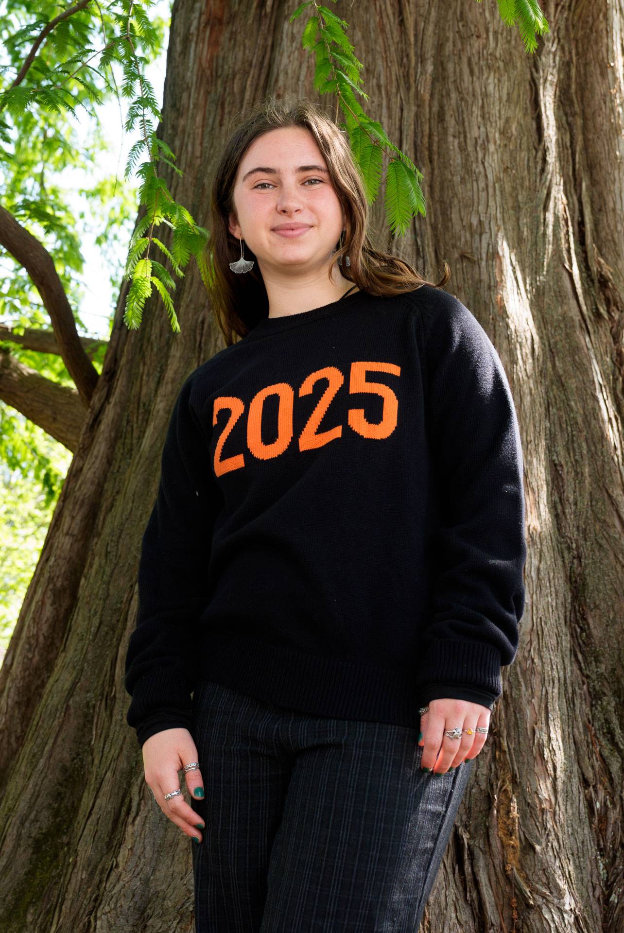 Rio Baran in her Class of 2025 sweater