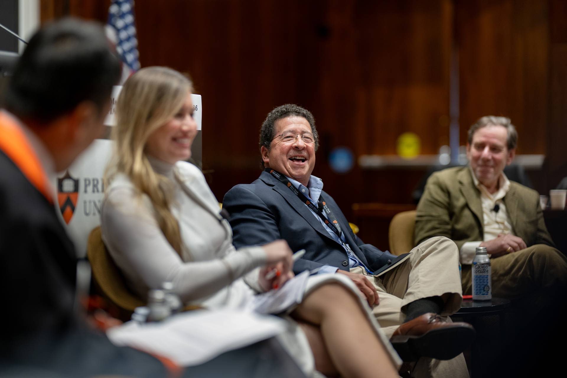 Panelists enjoy a laugh during a SPIA policy forum.