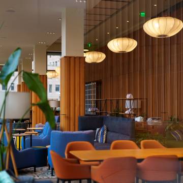 the interior of New College West