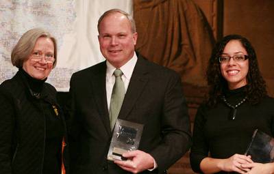 Princeton President Shirley M. Tilghman presented MLK Day Journey Awards to John Templeton and Anna Almore