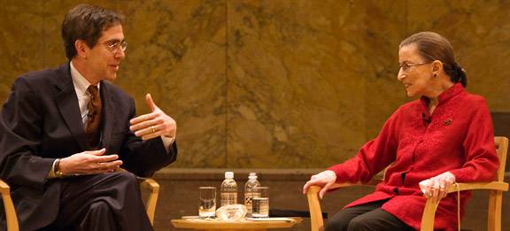 Chris Eisgruber with Justice Ginsburg